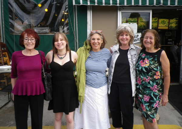 Left to right: Marie Kriss; Jessica French, Joice Fairchild’s grand- daughter; Ruthy Wexler; Diane Dunne; and Joice Fairchild meeting before the International Baccalaureate World Conference at Denver University.