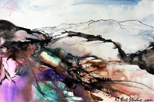 Confetti Mountain painting