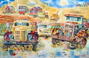 Gloria Sampson's "Vintage Trucks in Sedona"