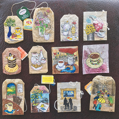 Painted tea bags