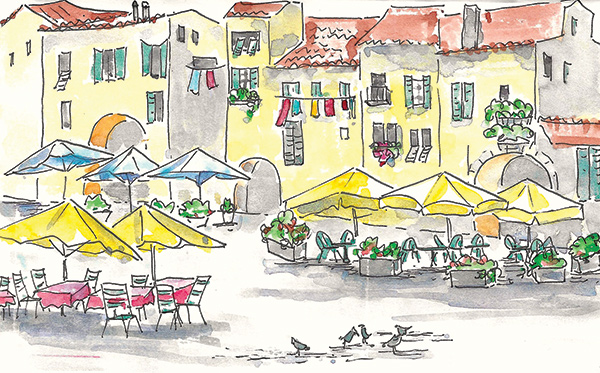 watercolor of Tuscany