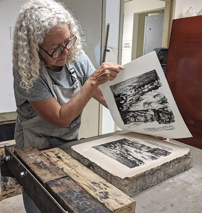 Geri Huxsoll in her studio.