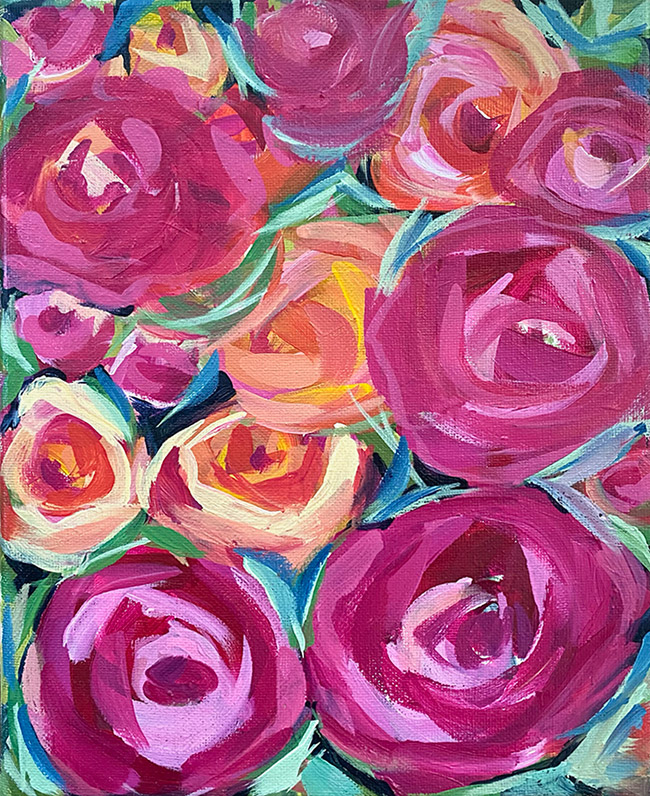 acrylic painting of flowers