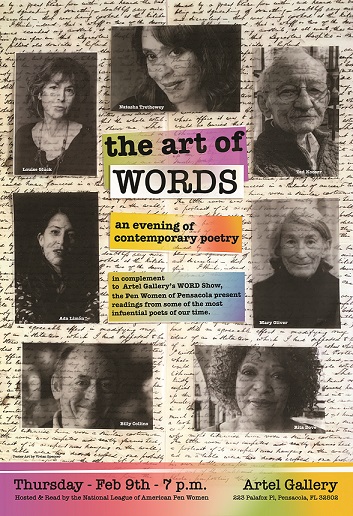 “The Art of Words” poster, created by Vivian Spencer and Nancy Nesvik.