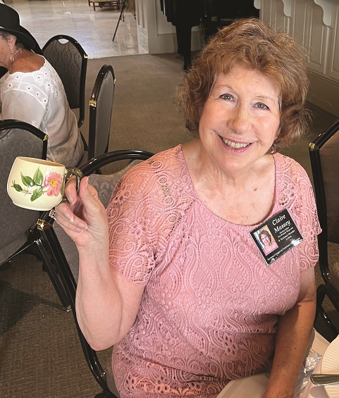 Claire Massey displays her special tea cup