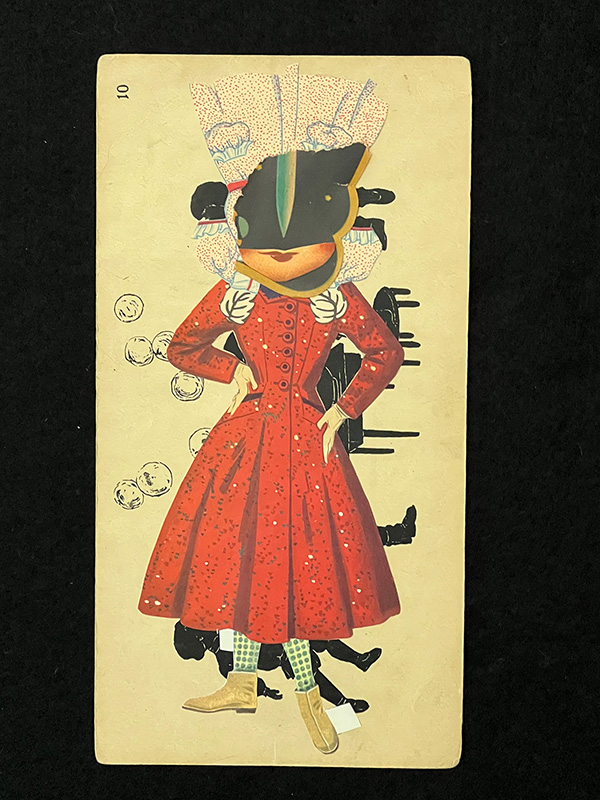 Collage of a woman in mask