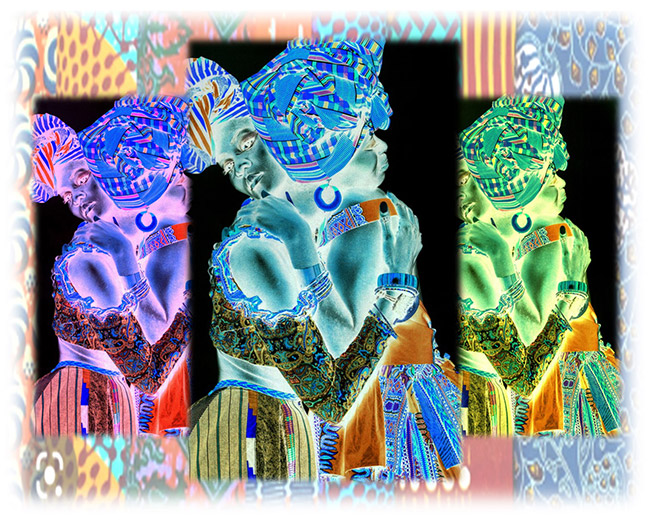 manipulated image of two women in embrace