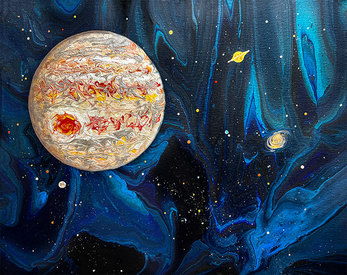 poured acrylic painting