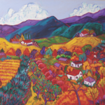 Barbara Gurwitz - Autumn comes to the Valley Oil on Canvas Painting