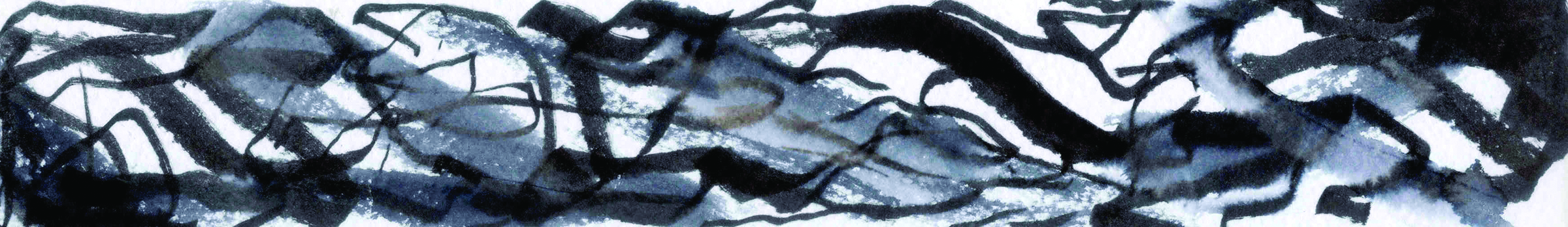 Kauffman Blind drawing with ink and brush