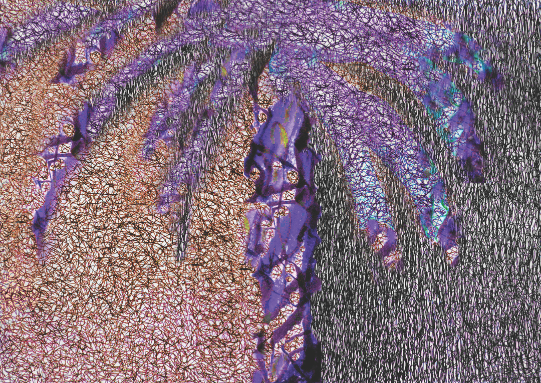 Kauffman Purple Palm ink 16x20