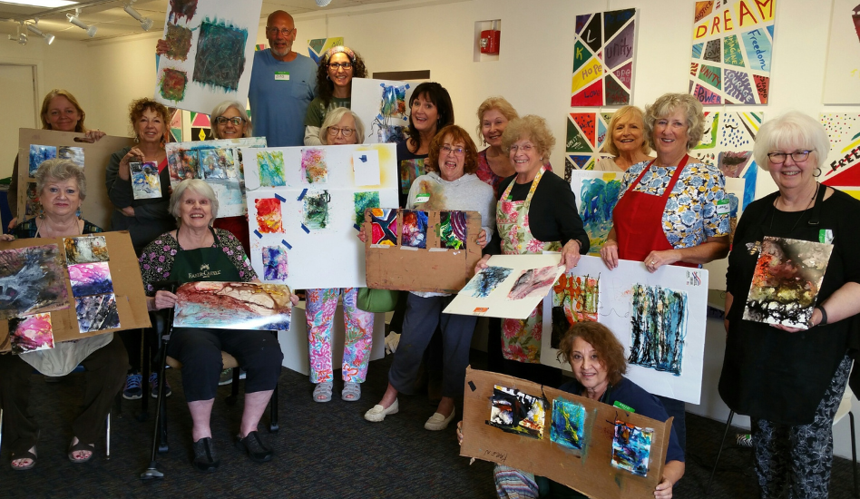 Acrylic pour workshop hosted by the Fort Lauderdale Branch