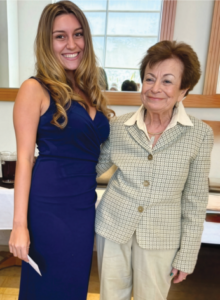 Music Achievement Award recipient Mallory Goddard with branch President Brenda Dressler