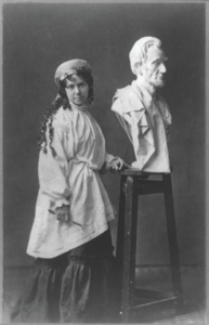 Vinnie Ream with Lincoln bust